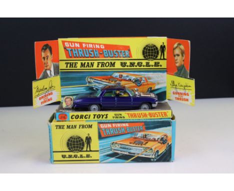 Boxed Corgi 497 The Man From UNCLE Gun Firing Thrush Buster diecast model in excellent condition, with Waverly Ring, inner di