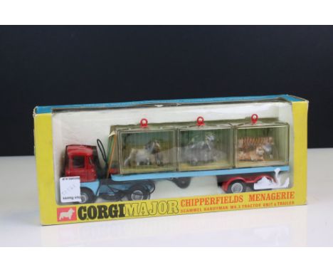 Boxed Corgi Major 1139 Chipperfield Circus Chipperfields Menagerie Scammel Handyman mk 3 Tractor Unit &amp; Trailer diecast m