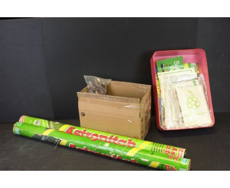 Subbuteo - Two Astropitches in original tubes, large quantity of pitch fencing and ephemera 