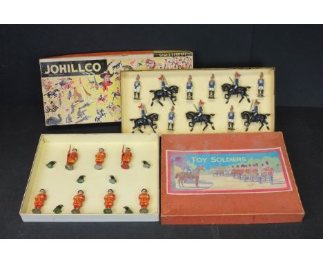 Two boxed Johillco metal figure sets, to include 253 Horseguards &amp; 211 Beefeaters, boxes and figures showing minor wear 