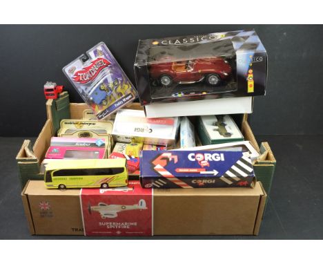 Around 26 x diecast models to include Corgi, Matchbox, Toyzone, Solido, etc, plus The Vintage Model Company Flying Scale Mode