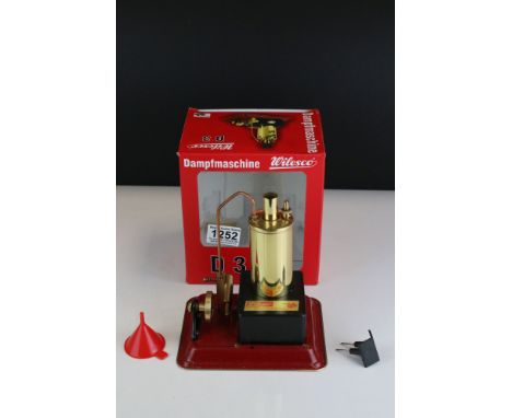 Boxed Wilesco Dampfmaschine D3 Stationary Steam Engine, excellent 