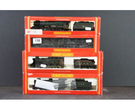 Four boxed Hornby OO gauge locomotives to include R141 GWR 4-6-0 Loco Saint Class Saint Catherine, R303 BR 4-6-2 Loco King Cl