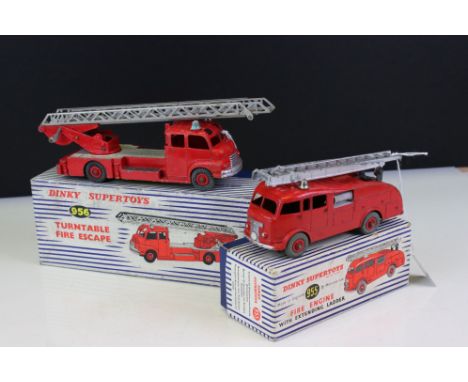 Two boxed Dinky Supertoys fire diecast models to include 956 Turntable Fire Escape &amp; 955 Fire Engine with extending ladde