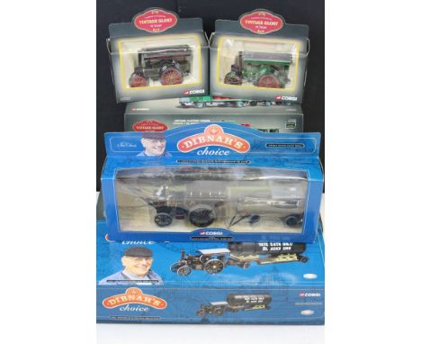 Six boxed Corgi Vintage Glory diecast models to include 80301 Garrett 4CD Road Tractor "Bunty", 80302 Garrett 10 Ton Road Rol