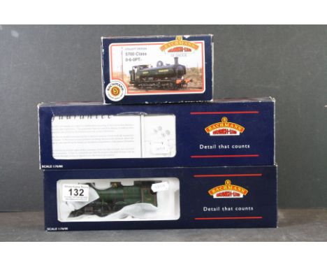 Three boxed Bachmann OO gauge locomotives to include 31901A 57XX 8700 GWR Shirtbutton, 31829 43XX 4331 Great Western Fully Li