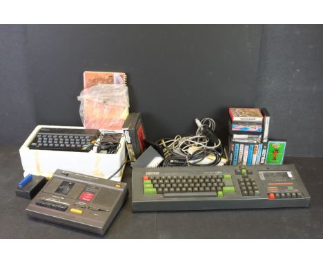 Computer Gaming - Collection of retro gaming computers to include Sinclair ZX Spectrum (with basic programming manual), Amstr