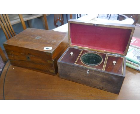 Antique tea caddy with writing slop A/F