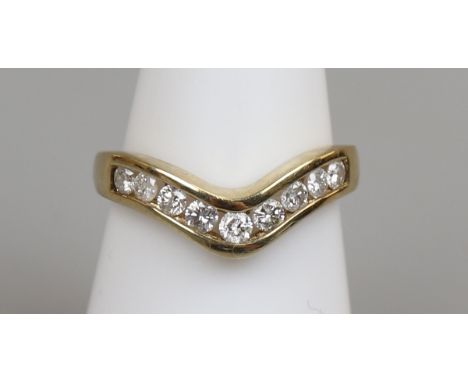 Gold channel set diamond ring ( approx ½ct total)The ring is marked DIA 375, the ring is approx UK size M ¾ and the Diamonds 