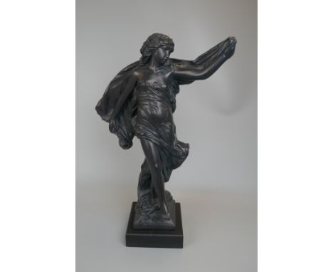 Ceramic figure of girl - Approx H: 51cm