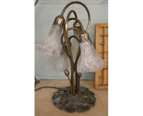 Lamp with fluted shades