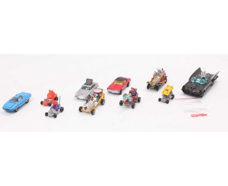 One small tray of mainly Corgi T.V related models, to include the following: Batmobile paintwork near mint and has ariel inta