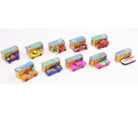 One small box containing 10 boxed matchbox models of the 1970s in good-excellent condition, boxes are good but show age-relat