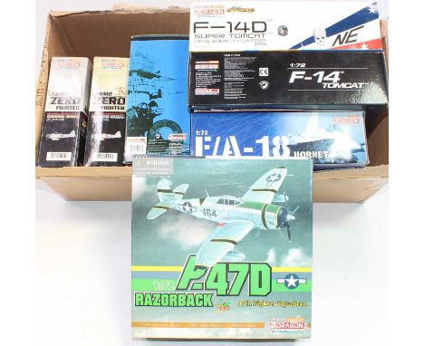 Seven various boxed Dragon Wings Warbirds Series 1/72 scale diecast aircraft, mixed examples to include an F14D Super Tomcat 