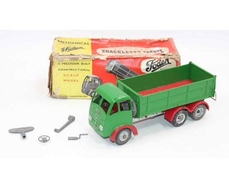 Shackleton Models Foden FG6 Tipper Truck, repainted green cab and rear tipper, red wings with light grey chassis, some reprod