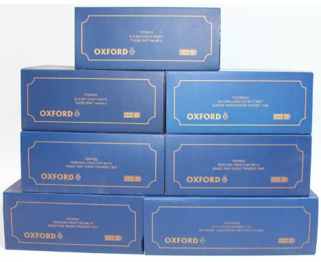 Seven various boxed Oxford Diecasts 1/72 scale diecast aircraft, all ex-shop stock, to include 3x No. 72PP002, 2x 72TM001, 1x