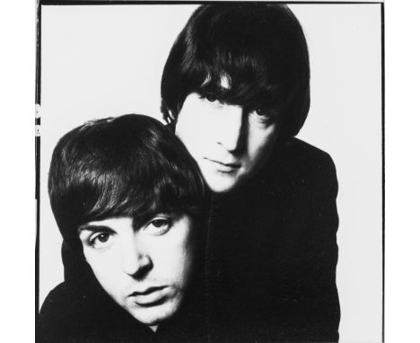 David Bailey (b.1938) John Lennon and Paul McCartney Gelatin silver print, 1965, printed 1991, signed and dated in pencil ver