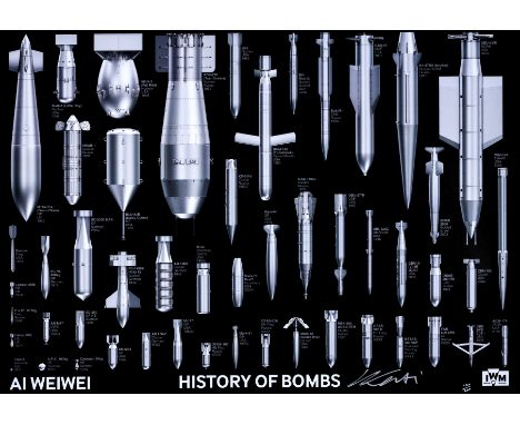 Ai Weiwei (b.1957)History of BombsOffset lithograph, 2020, signed in silver ink, numbered from the edition of 200 in silver i