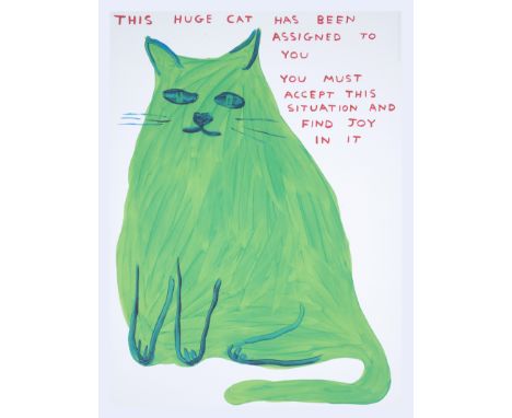 David Shrigley (b.1968)This Huge CatOffset lithograph printed in colours, 2022, from the open edition, printed by Narayana Pr