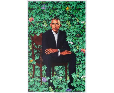 Kehinde Wiley (b.1977)Barack ObamaOffset lithograph printed in colours, 2018, from the open edition, published by the Nationa