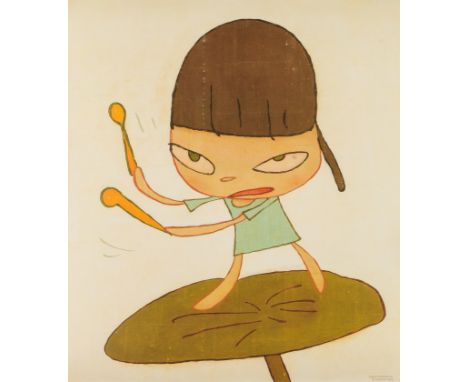 Yoshimoto Nara (b.1959)Marching On A Butterbur LeafOffset lithograph printed in colours, 2019, from the edition of 1000, on w