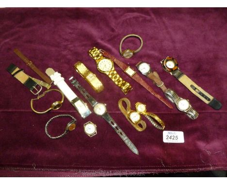 Fourteen wristwatches including Sekonda, Bulova Automatic, Excalibur, Timex, Services, Adora, Reflex, Uno, Shivas, Kelton, et