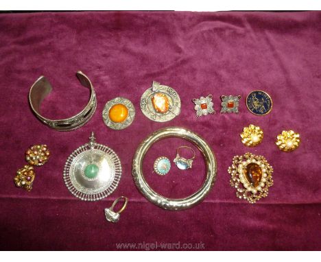 A Tub of Studio designed Celtic Bracelets, Rings and Pendants together with some '60's' style Earrings, etc