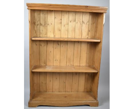 A Modern Pine Open Three Shelf Bookcase, 89cm wide 