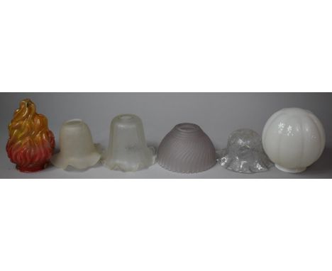 A Collection of Various Vintage Opaque Glass Light and Oil Lamp Shades 