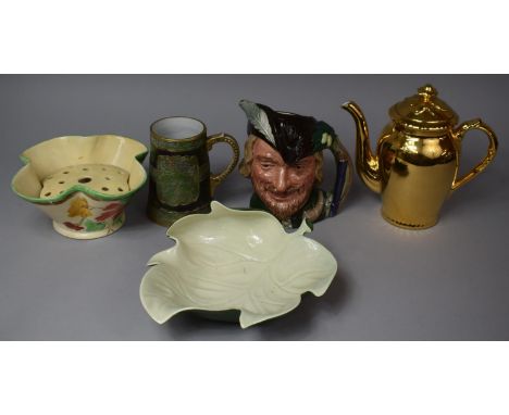 A Collection of Various 20th Century Ceramics to Comprise Royal Doulton Robin Hood Character Jug (Second), Carlton Ware Leaf 