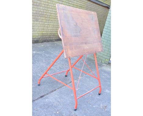 A Vintage Metal Framed Architects Drawing Board, 107cm wide 