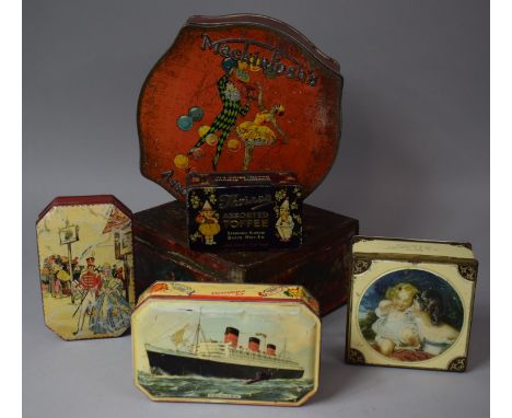 A Collection of Vintage Sweet and Biscuit Tins to Include Mackintosh's, HMS Queen Mary Decorated Example etc 