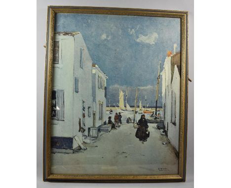 A Framed R Wintz Prints, Harbour Street, 55x44cm 