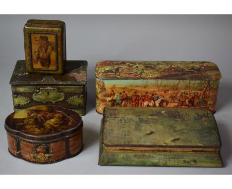 A Collection of Five Vintage Tins to Include Huntley and Palmer etc 