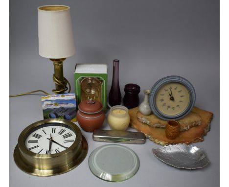 A Collection of Various Sundries to Comprise Wall Clocks, Boxed Quartz Mantel Clock by The London Clock Co. etc 