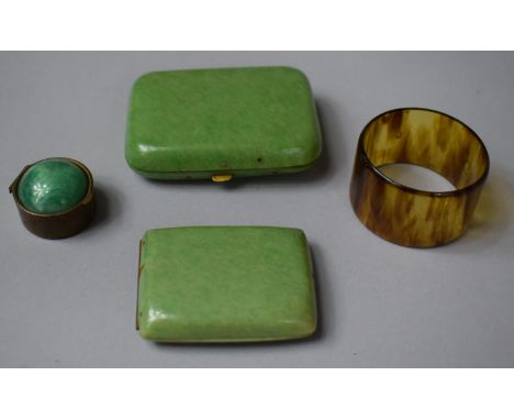 A Collection of Vintage Plastic Items to Represent Jade and Tortoiseshell 