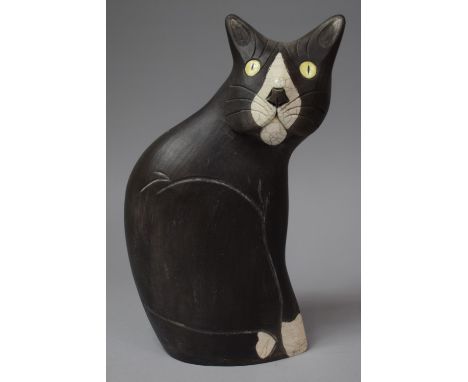 A Modern Ceramic Stud of a Seated Cat, 29.5cm high 
