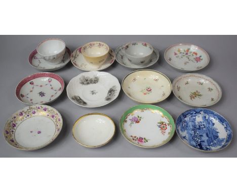 A Collection of Various 18th/19th Century Teacups and Saucers (Some Pieces with Condition Flaws) 