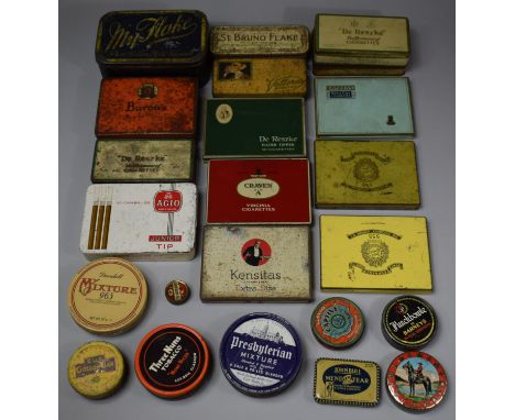 A Collection of Vintage Cigarette and Tobacco Tins to Include Mr Flake, Three Nuns, Capstan Navy Cut etc 