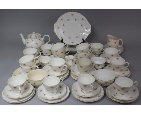A Large Collection of Various Rose Pattern Tea Wares to Include Cups, Saucers, Teapot etc 