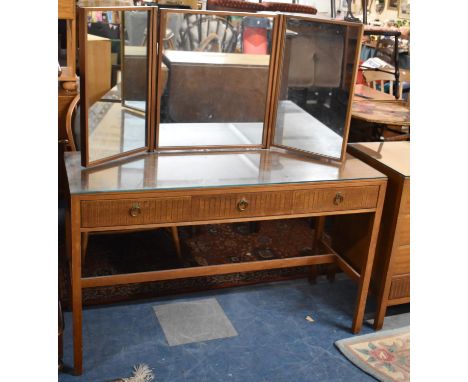 A Vintage Loughborough Three Drawer Dressing Table with Triple Mirror Back, 120cm Wide 