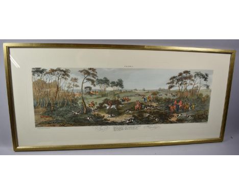 A Framed Wolstenholme Fox Hunting Print, 81x35cm 