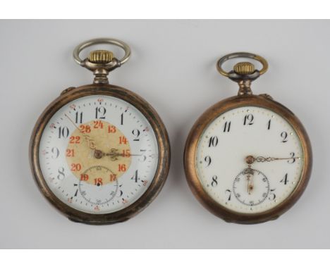 2 Taschenuhren, 800er Silber, u.a. International Watch &amp;amp; Co. Taschenuhr IWC Kal.52, um 1906/07, silbernes Gehäuse, Se