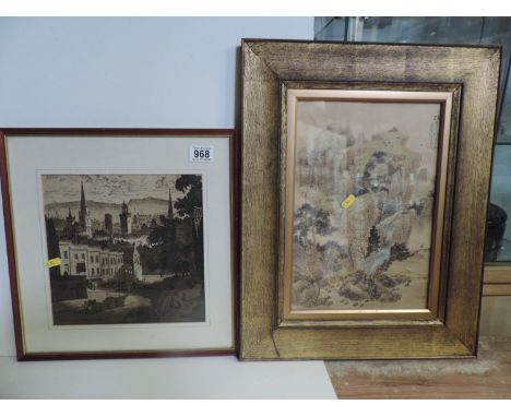 Framed Print and Framed Oriental Painting 
