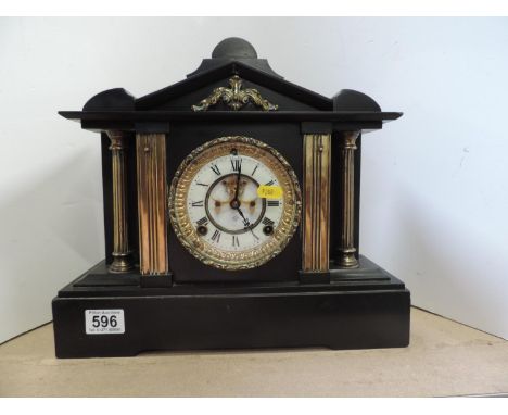 Slate Mantel Clock - In Working Order 