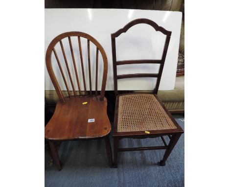 Ercol Chair with Shaped Seat&nbsp;and Cane Seated Chair