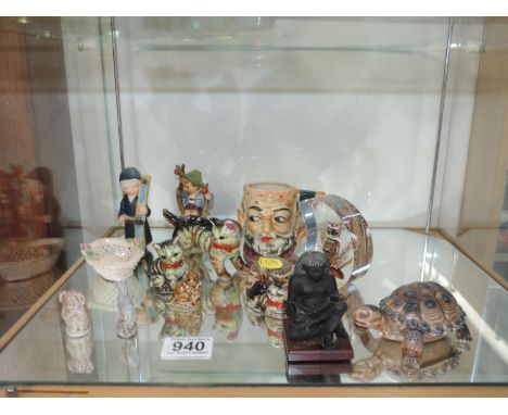 Various Ornaments to include Wade Tortoise and Goebel Figure 
