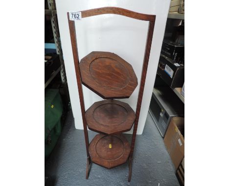 Oak Folding Cake Stand - Top Shelf Fixing Missing 