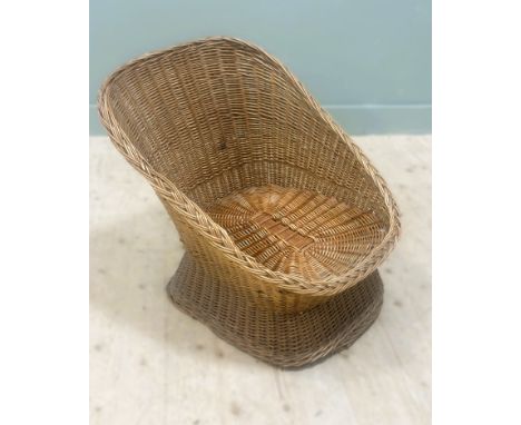 A vintage bamboo and rattan low chair with arched back (h.67cm x l.65cm x d.67cm)