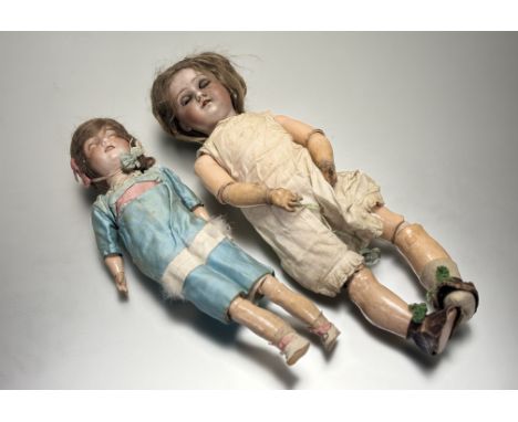 A late 19thc German Armand Marseille bisque head doll 390 DRG.M 246/1 A1 1/2 M with flirting eyes and open mouth and composit